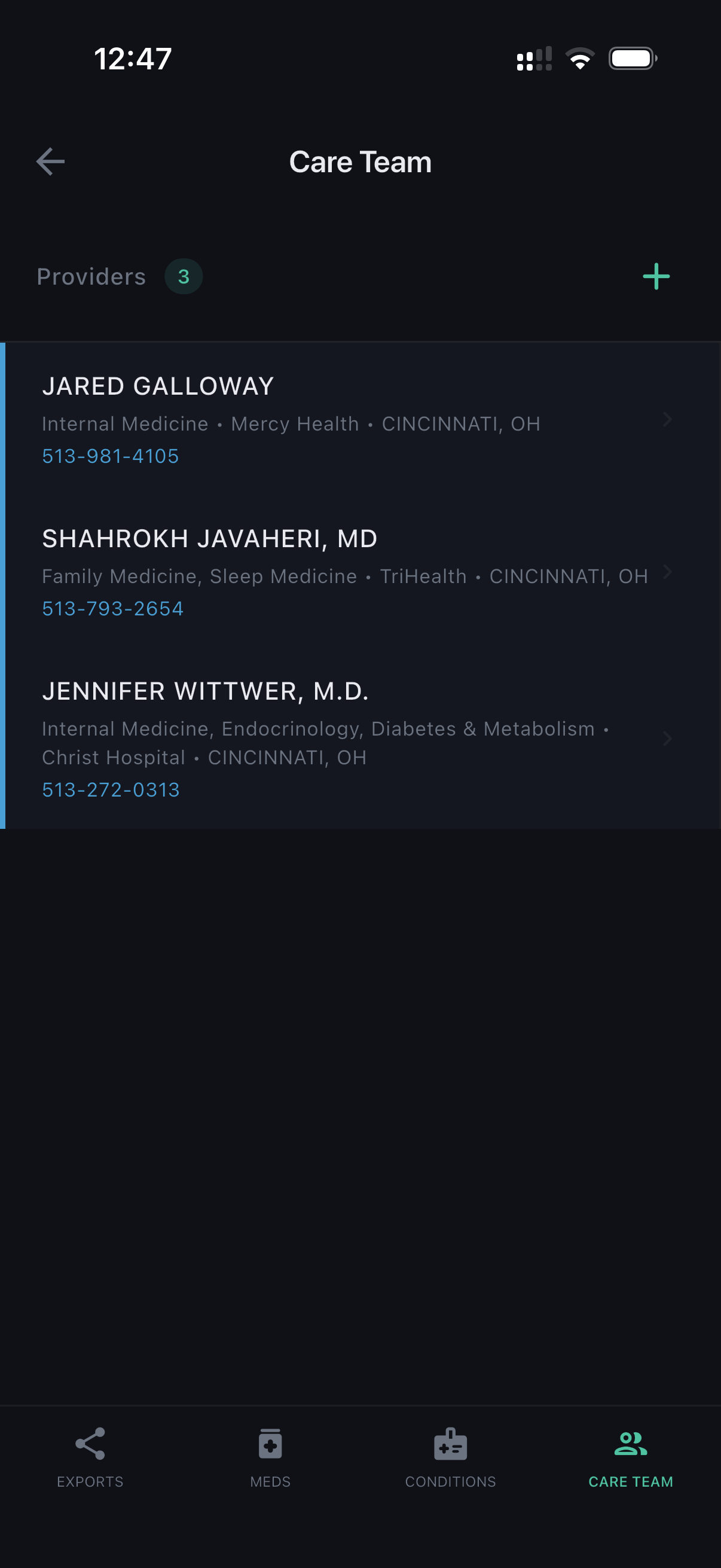 Care team directory